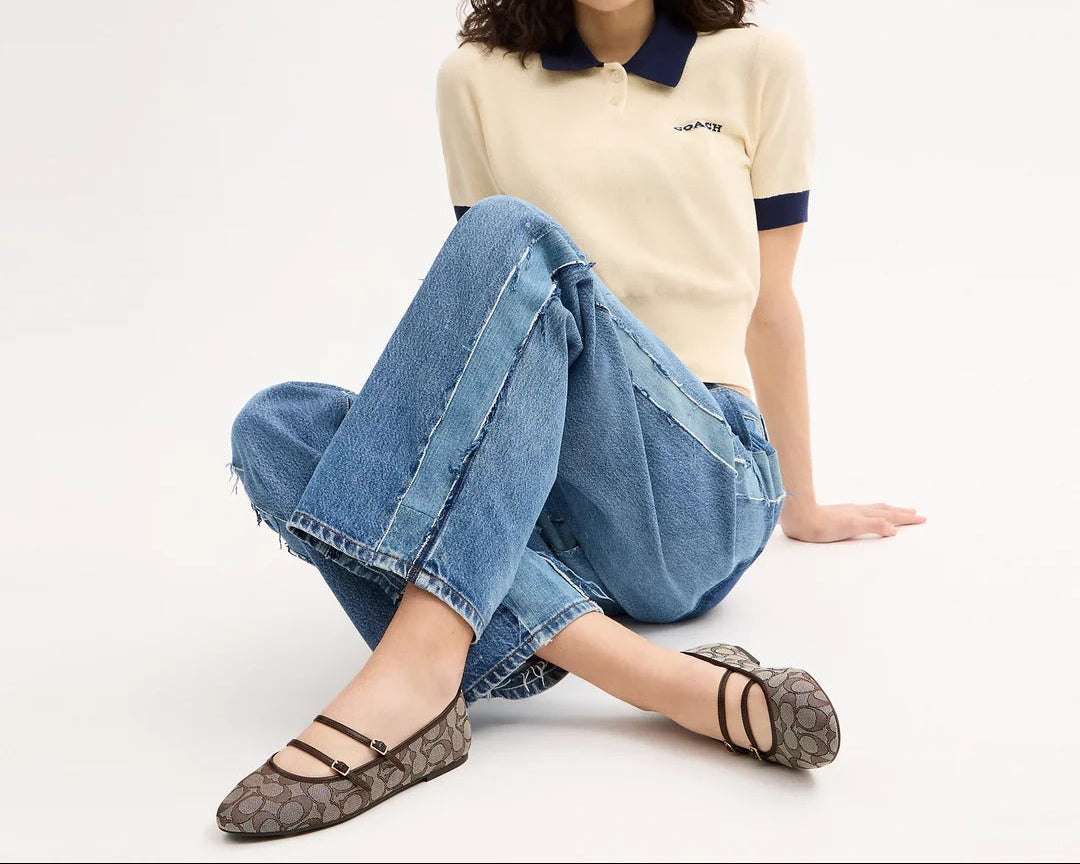 Mary Jane Double-Strap Signature Jacquard